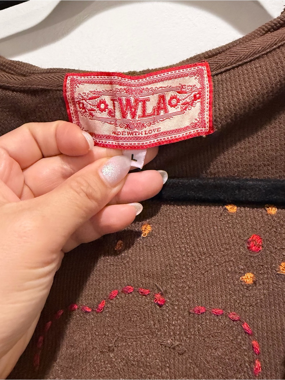 Johnny Was Brown Embroidered Floral Hoodie Sweatshirt - Picture 2 of 6